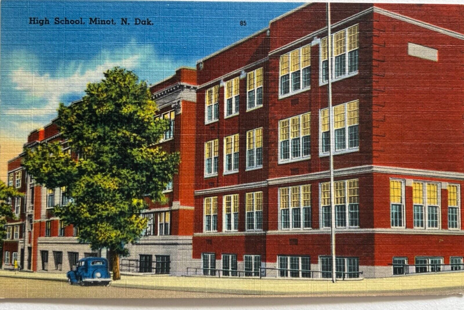 Minot North Dakota High School Postcard c1940