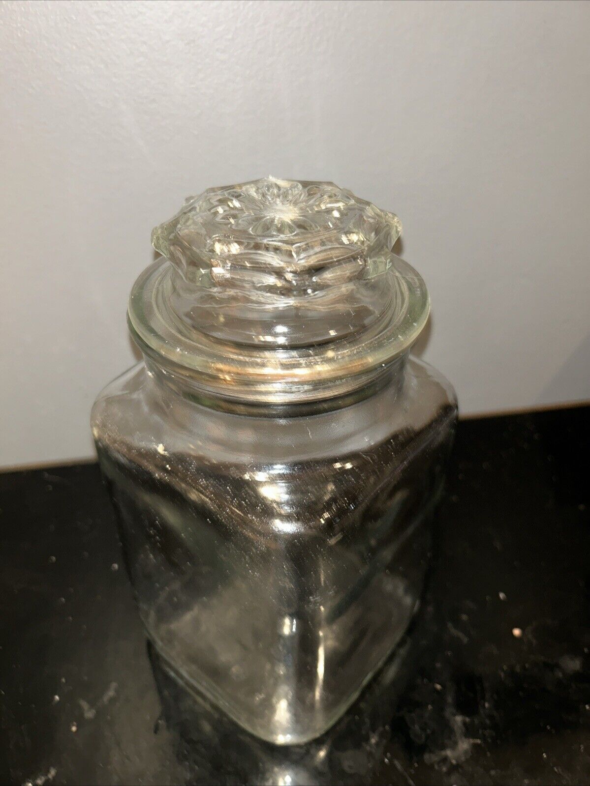 Anchor Hocking USA American Glass Apothecary DecorStorage Jar Starburst Lid Seal