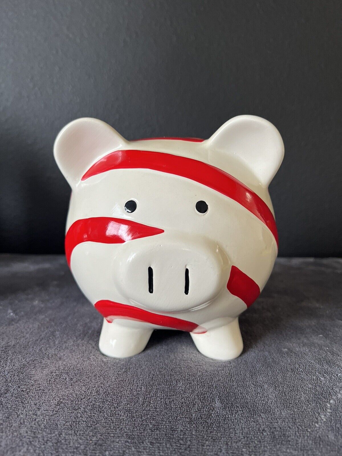 2010 Target Pig Piggy Coin Money Bank White & Red Design