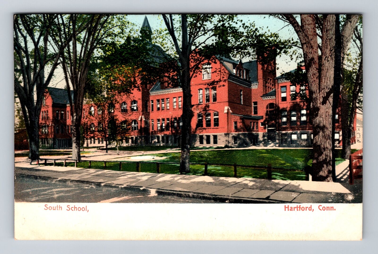 Hartford CT-Connecticut, South School, Antique, Vintage Postcard