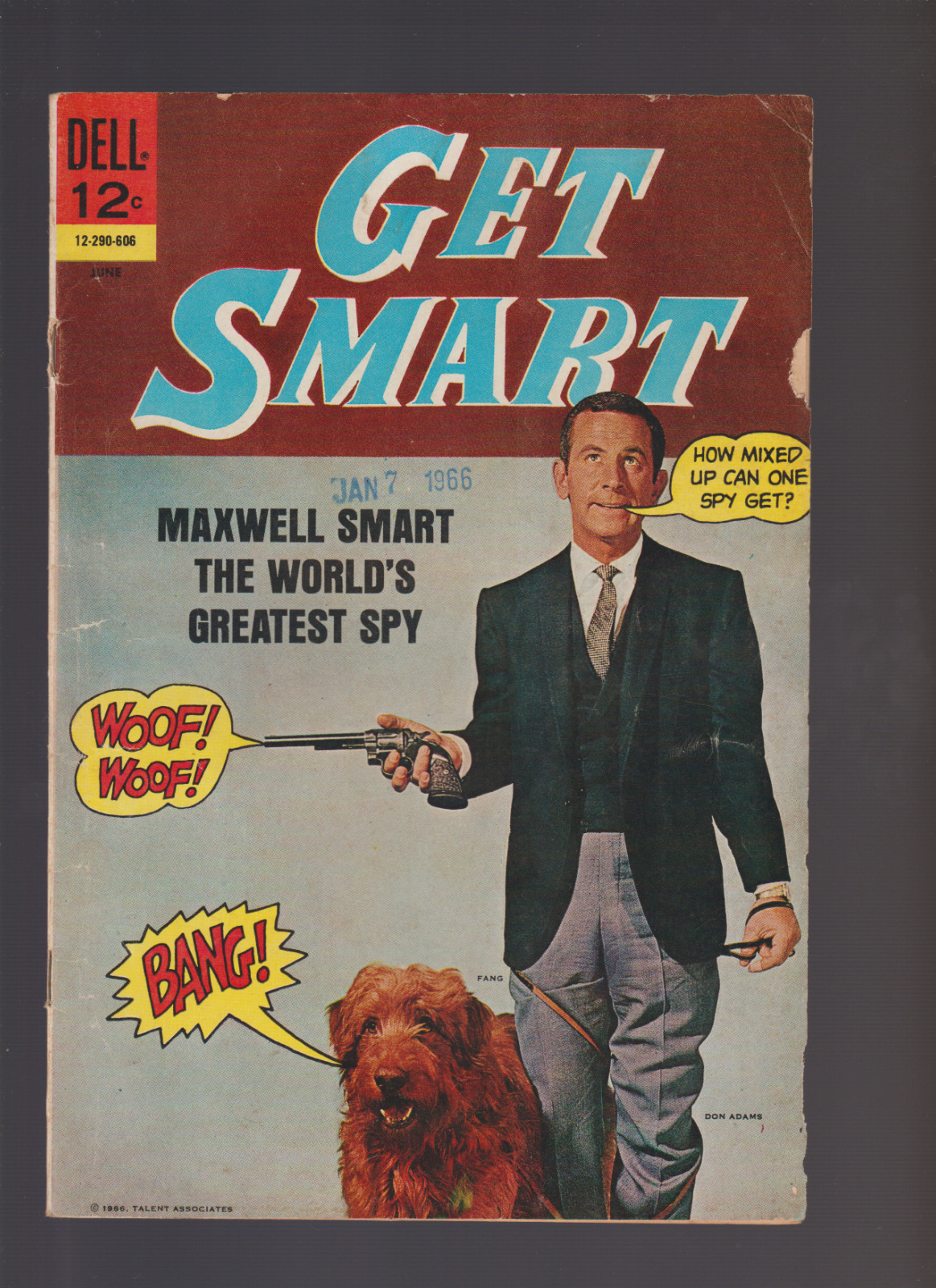 Dell GET SMART No. 1 (1966) Don Adams & Fang Photo Cover -DATE STAMPED