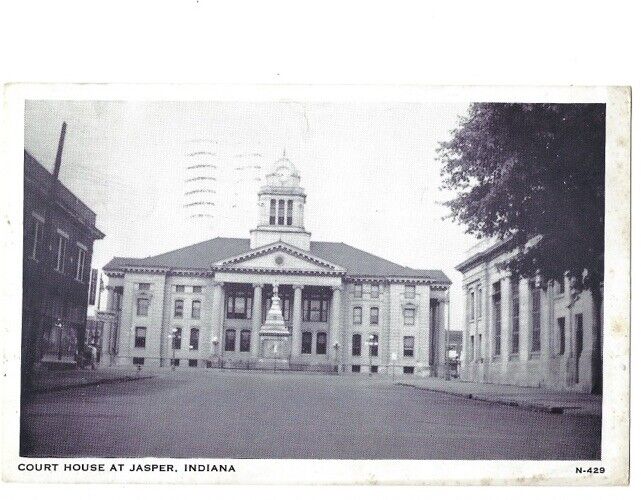 c1941 Court House Jasper Indiana IN Postcard