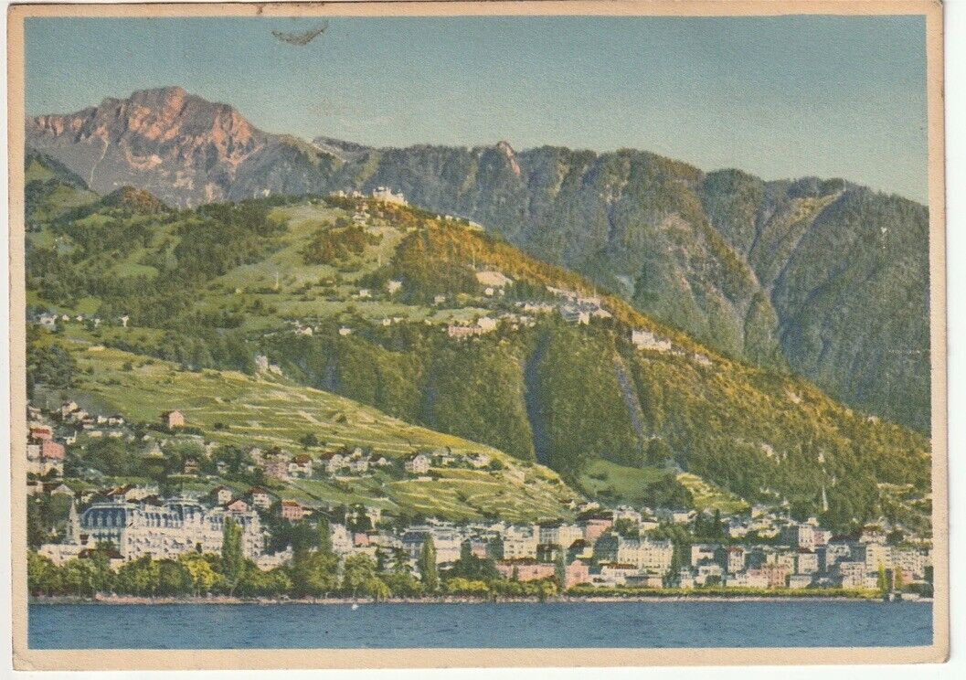 Vintage Switzerland PC Montreux and Rochers-de-Naye
