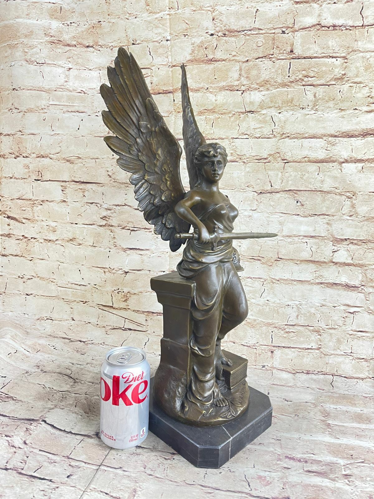 Athena Goddess Peace Wisdom Hero Statue Figurine Bronze Angel Sculpture art gift