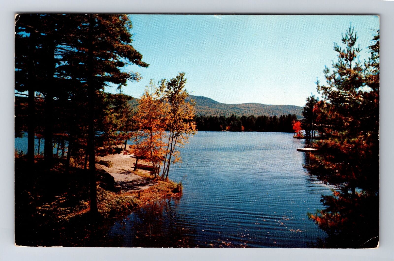 Lake Luzerne NY-New York, Hidden Valley Ranch, Antique, Vintage c1955 Postcard