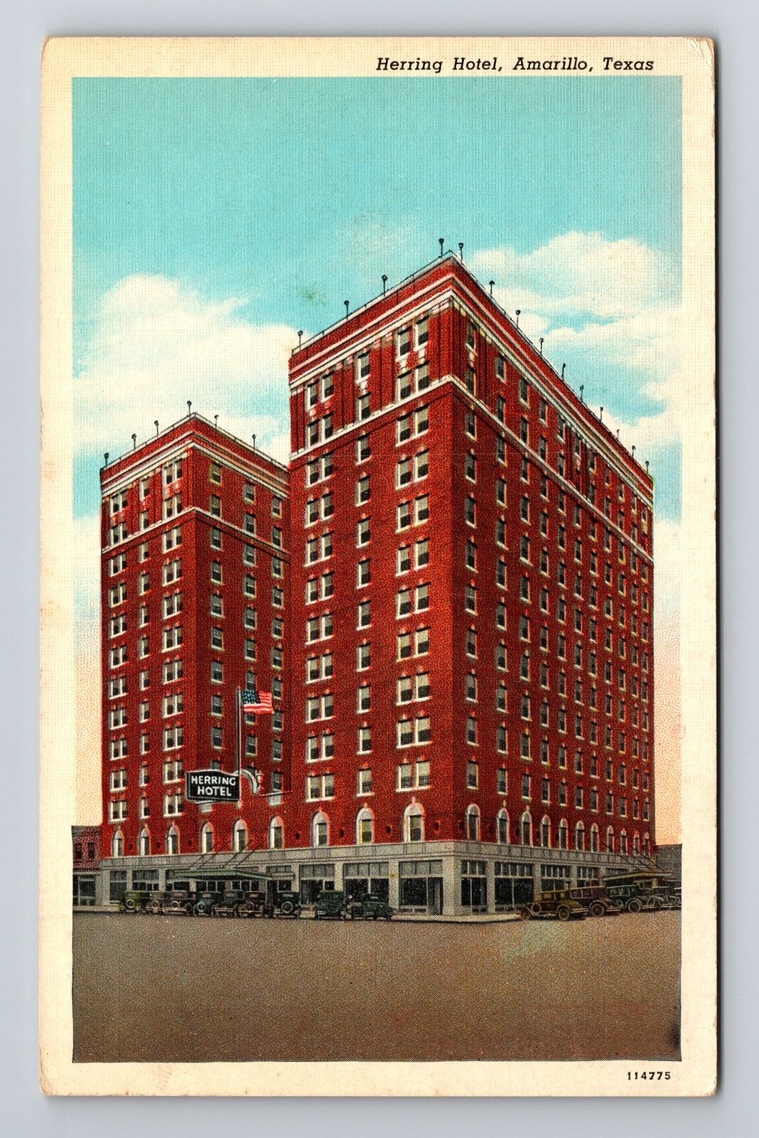 Amarillo TX-Texas, Herring Hotel, Exterior, Vintage Postcard