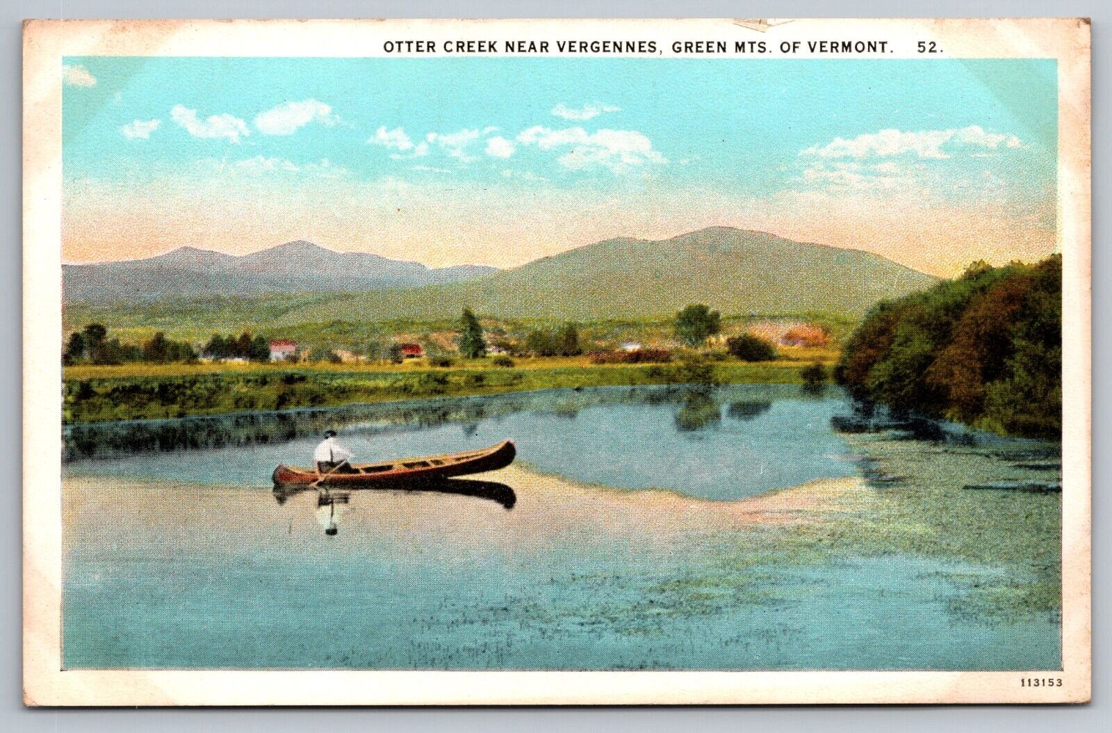 Otter Creek Near Vergennes. Green Mountains Vermont Vintage Postcard