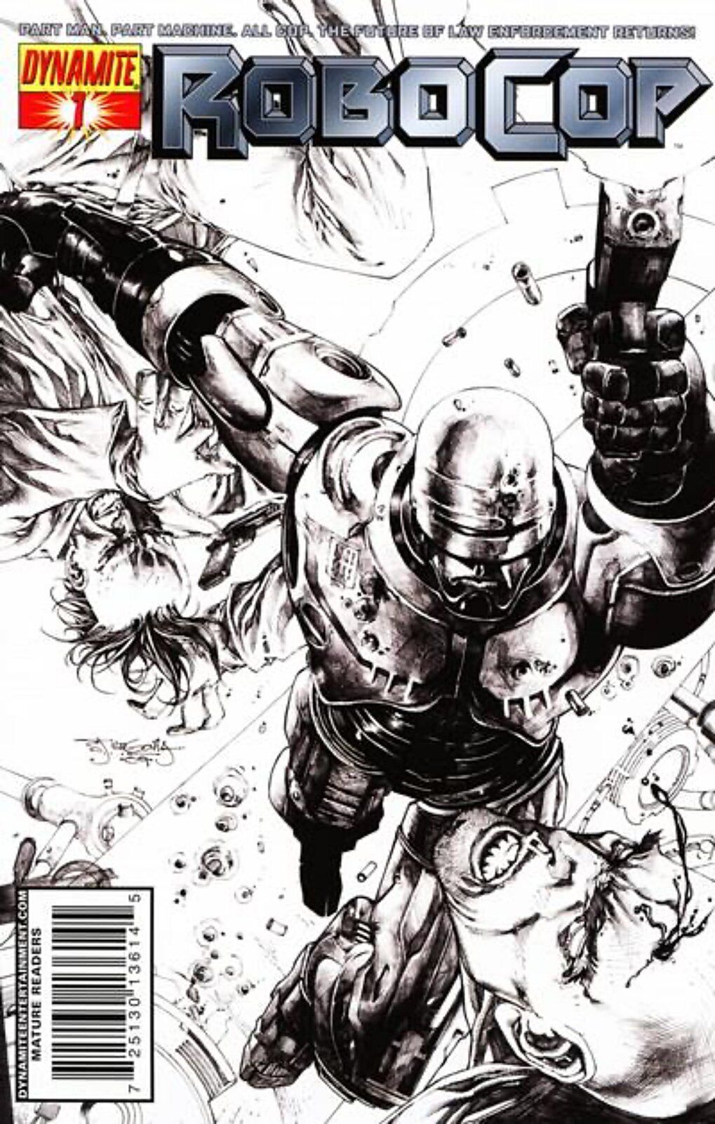 Robocop #1 Black & White Cover (2010) Dynamite Comics