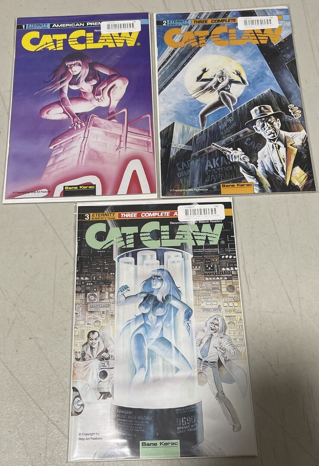 CAT CLAW #1 & #2 ETERNITY COMICS (1991)  Adult Comics