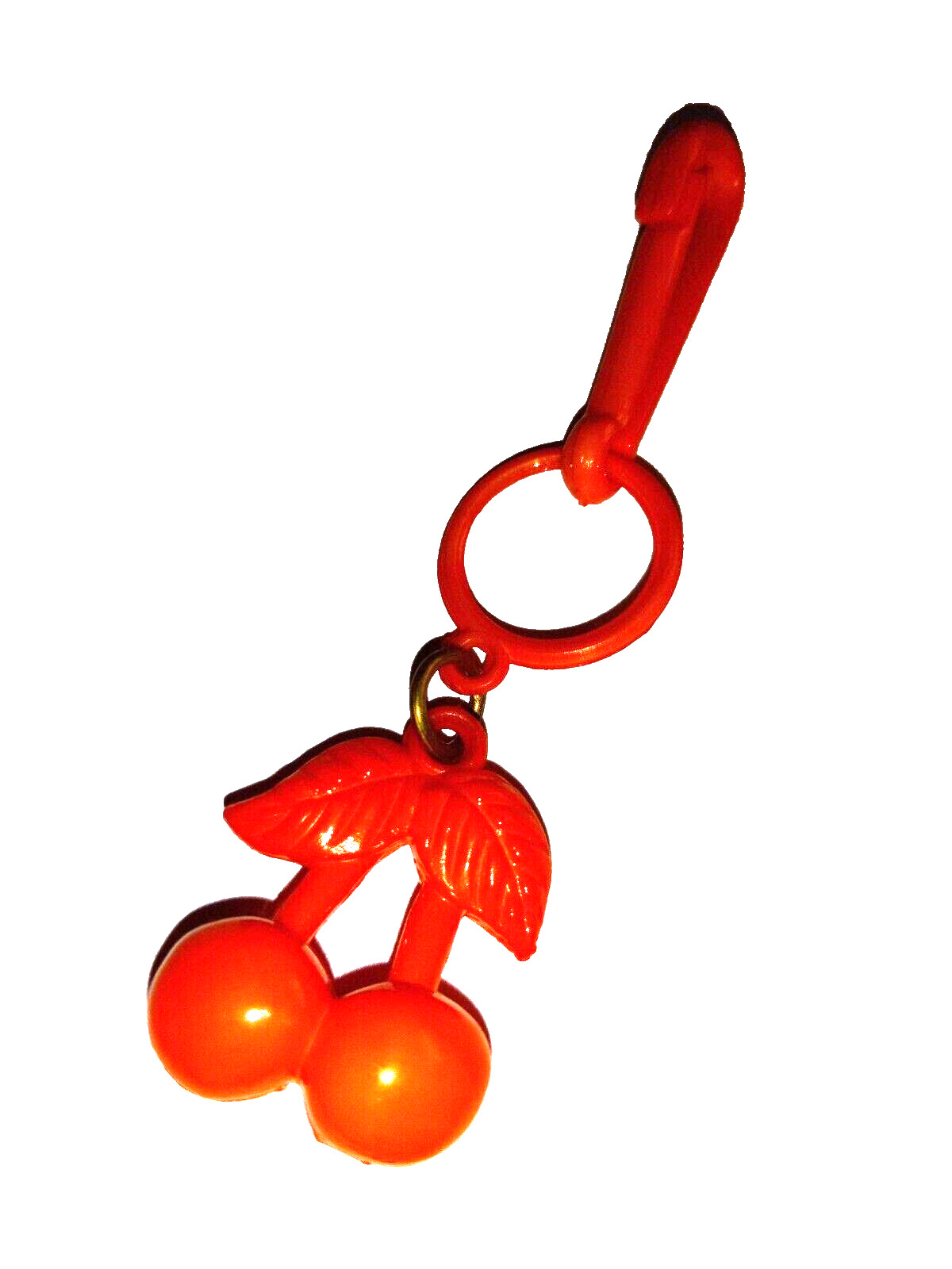 Vintage 1980s Plastic Charm Orange Cherries 80s Charms Necklace Clip On Retro