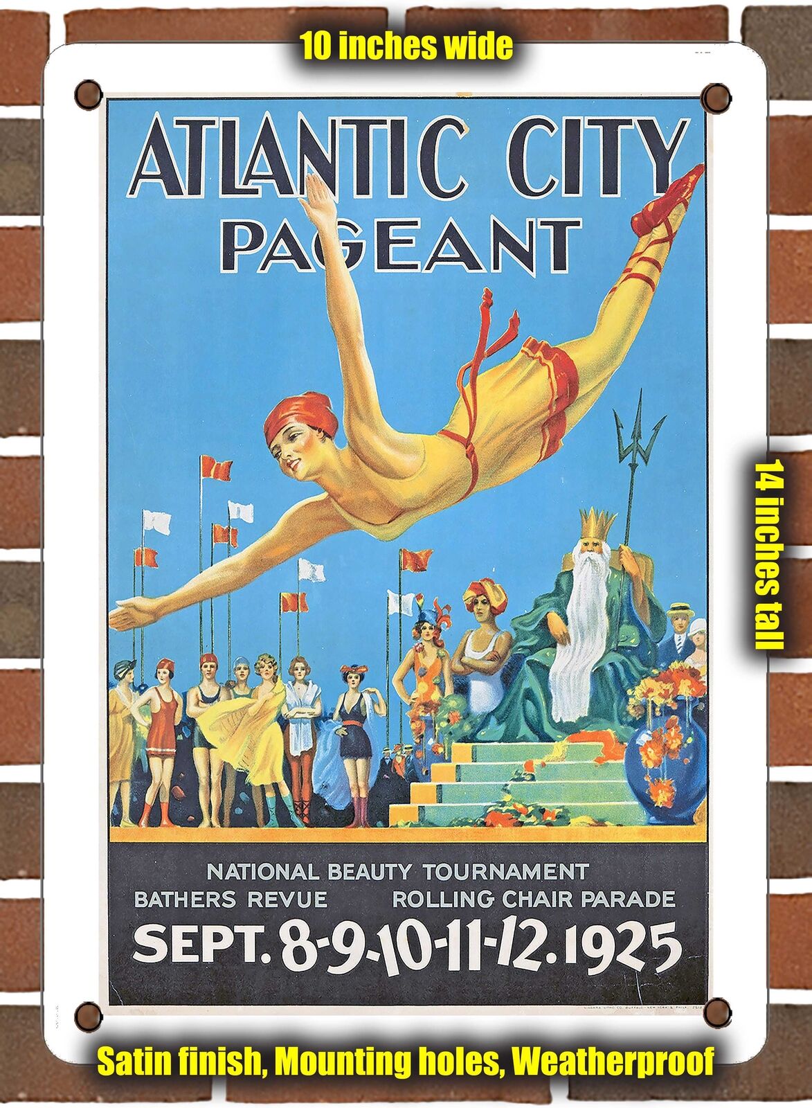 METAL SIGN - 1925 Atlantic City Pageant - 10x14 Inches