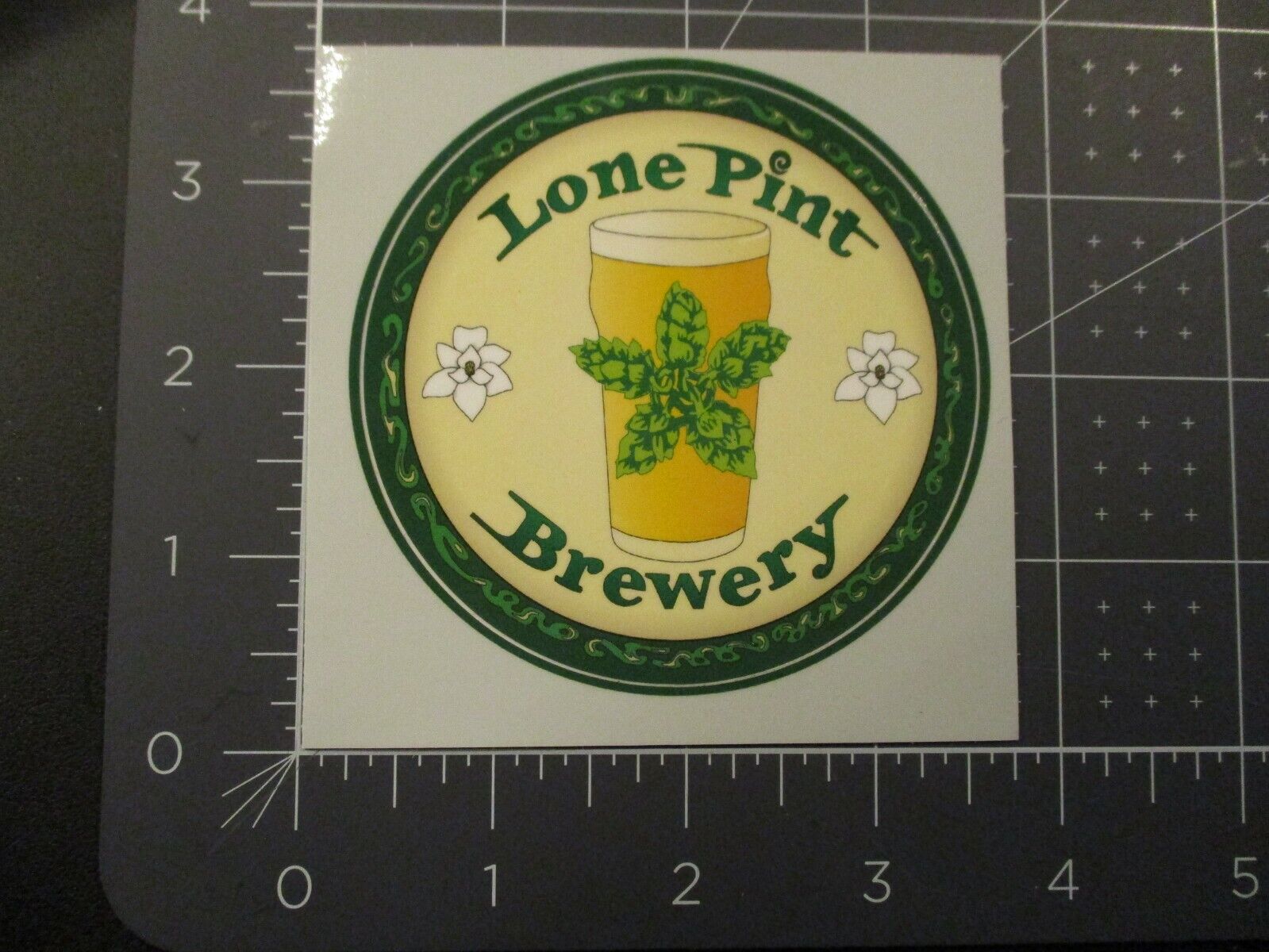 LONE PINT BREWERY Texas yellow rose LOGO STICKER decal craft beer brewing