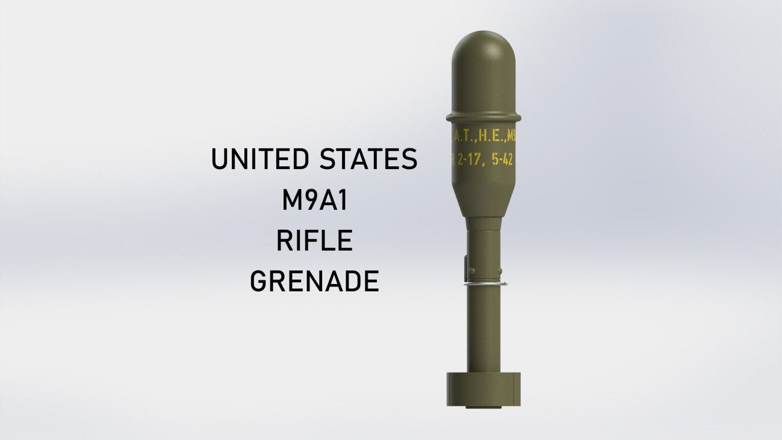 WW2 UNITED STATES M9A1 RIFLE GRENADE made from plastic in correct colors