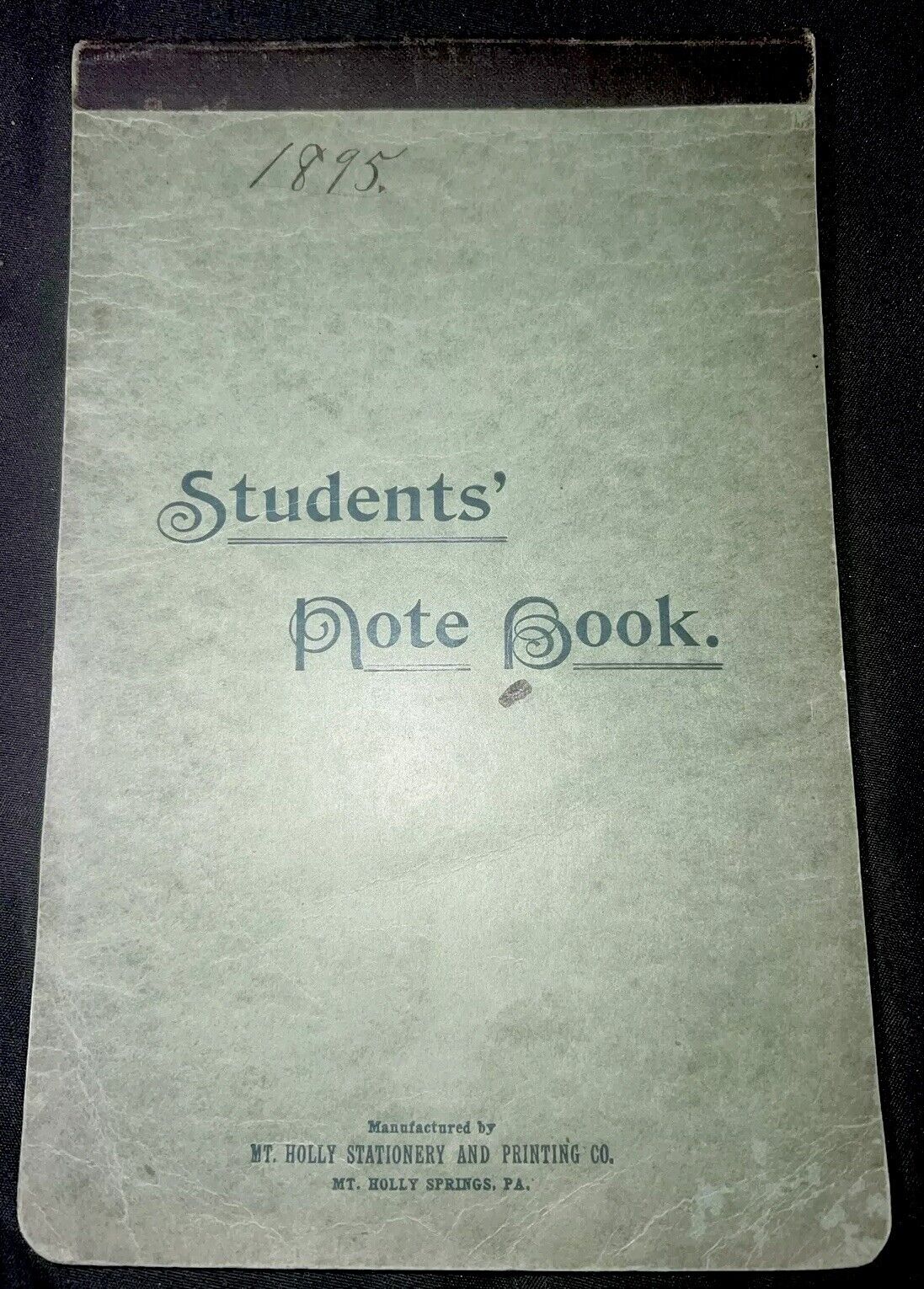antique 1895 Students NOTEBOOK Journal Nice PENMANSHIP MT. HOLLY SPRINGS PA