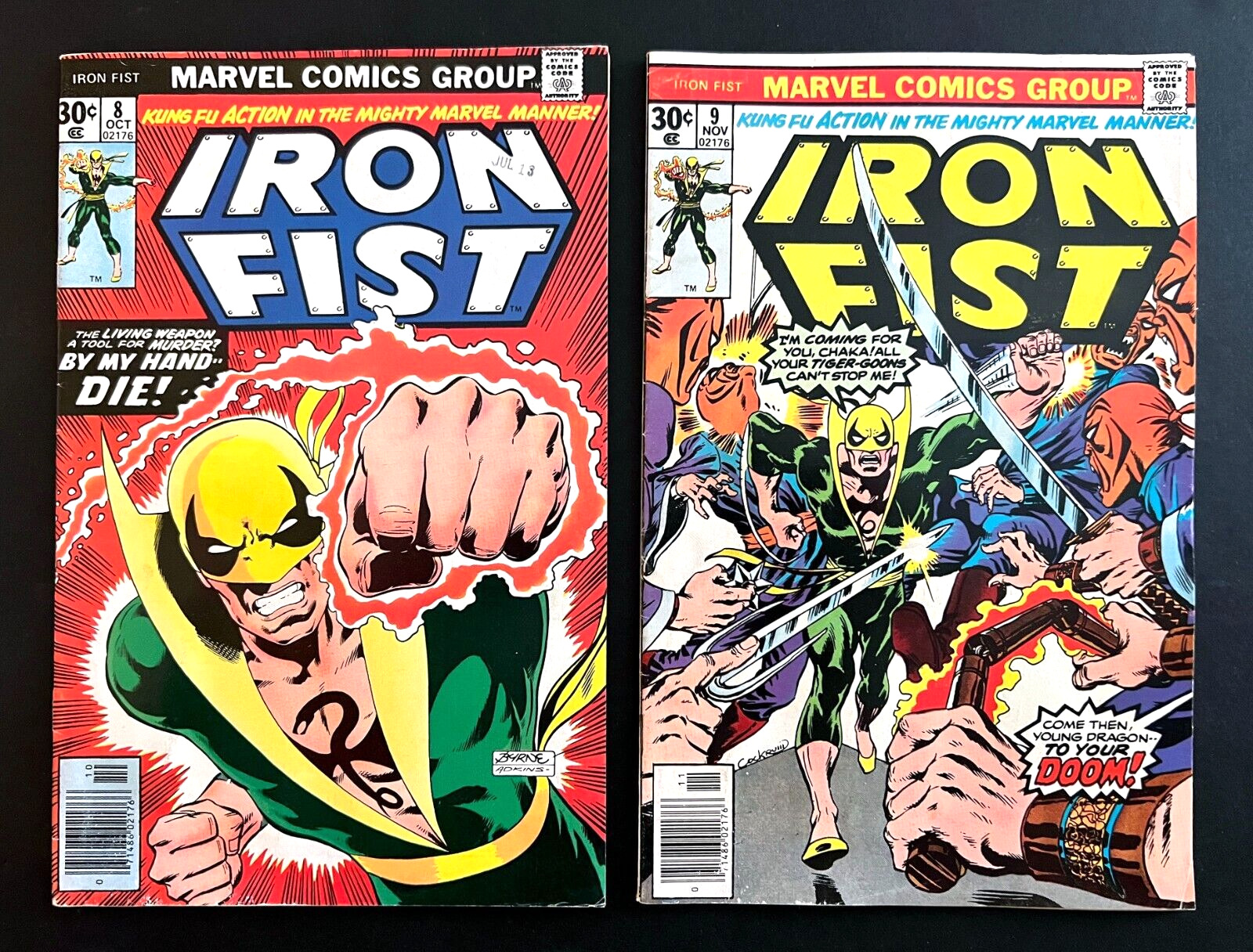 IRON FIST #8, 9 John Byrne Art Chris Claremont Marvel Comics 1976