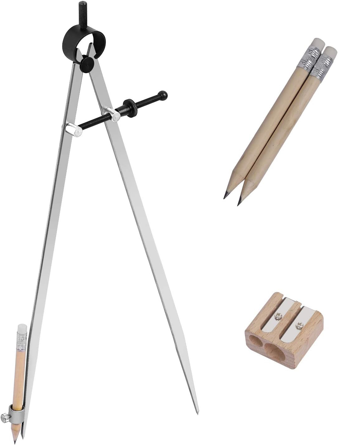 KEILEOHO 12 Inch Professional Precision Woodworking Compass with Pencil Holder 3