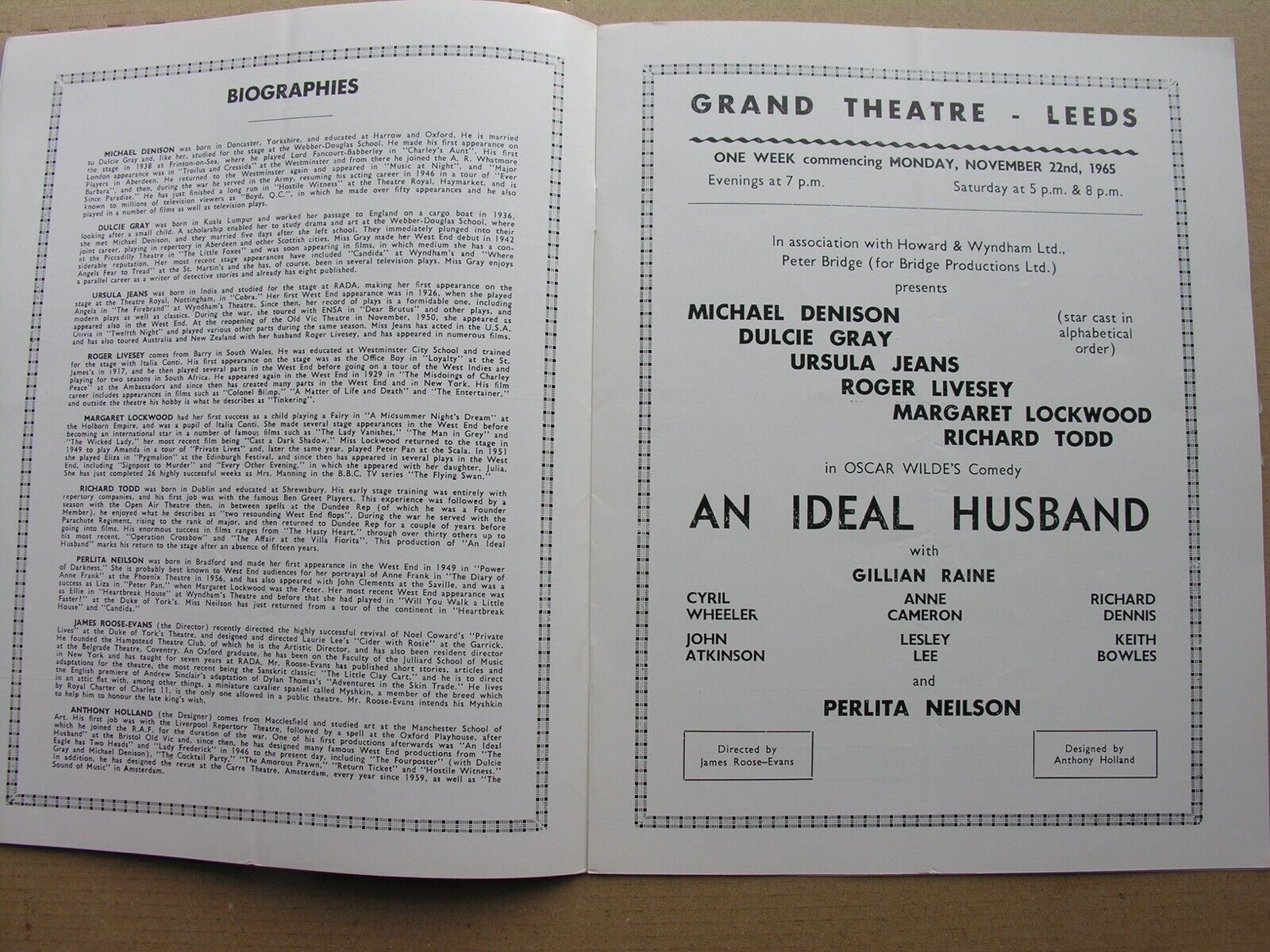 1965 AN IDEAL HUSBAND Wilde Richard Todd, Margaret Lockwood, Michael Denison, 
