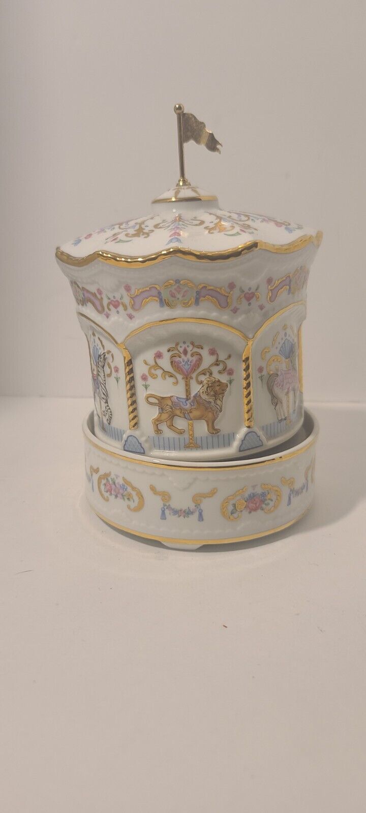 Rare~Vintage Porcelain~Lenox~Princeton Gallery~Musical Carousel 1990-Tested Work