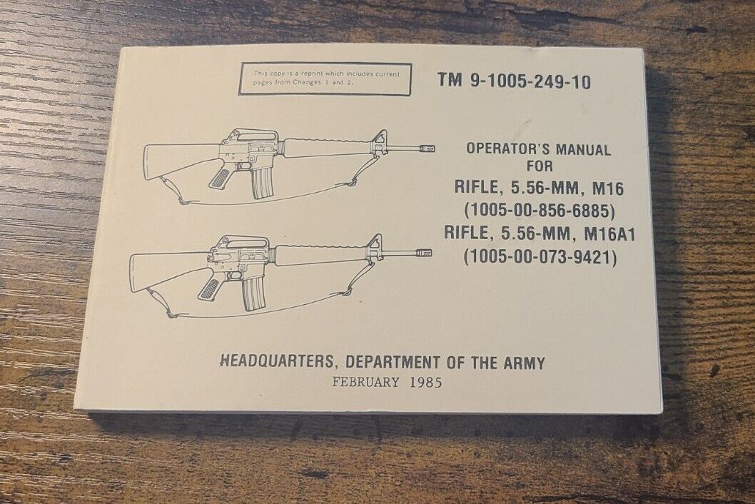 Original Operator's Manual For Rifle TM 9-1005-249-10