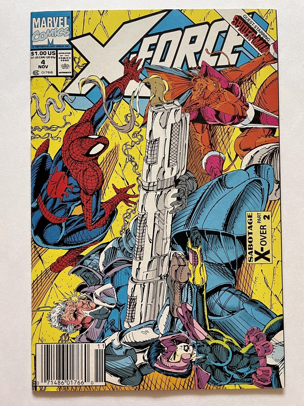 X-Force #4: The More Rare Newsstand Copy, The 3rd App Of Deadpool NM 1991 