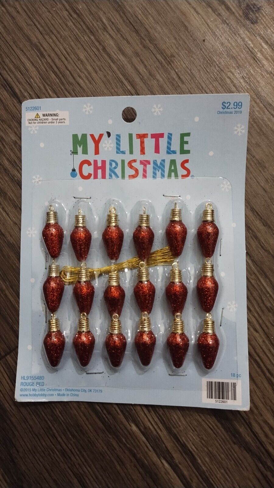 My Little Christmas Mini Reindeer Ornaments Crafts 18 PCs Mini Bulbs CH