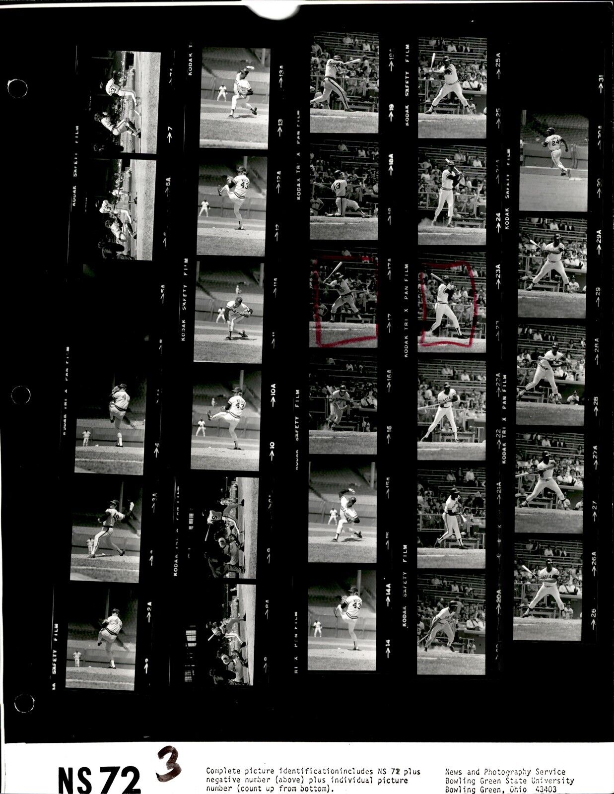 LD323 1973 Orig Contact Sheet Photo BOBBY VALENTINE ANGELS - INDIANS MILT WILCOX