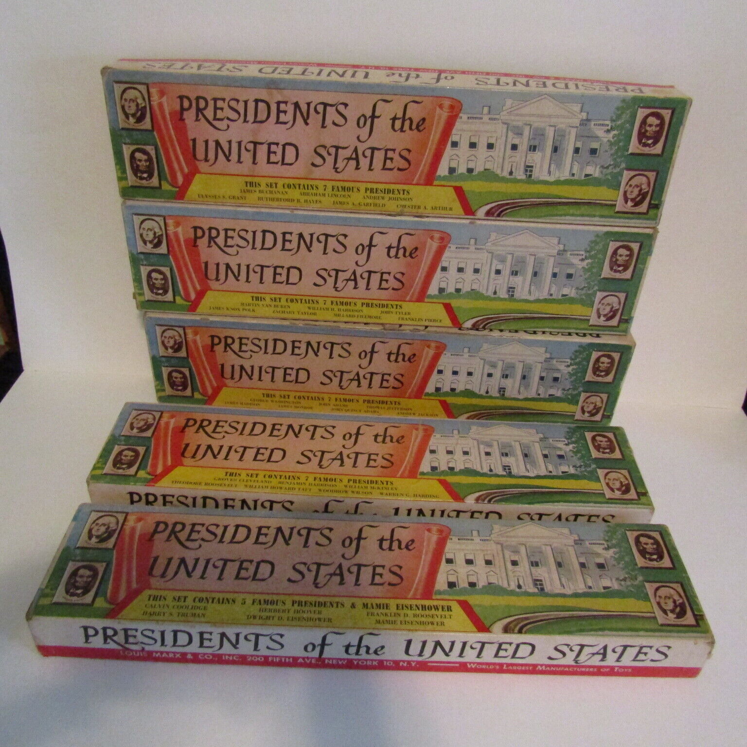 Lot of 5 Marx Toys Presidents of the United States Series 1 2 3 4 5 figures