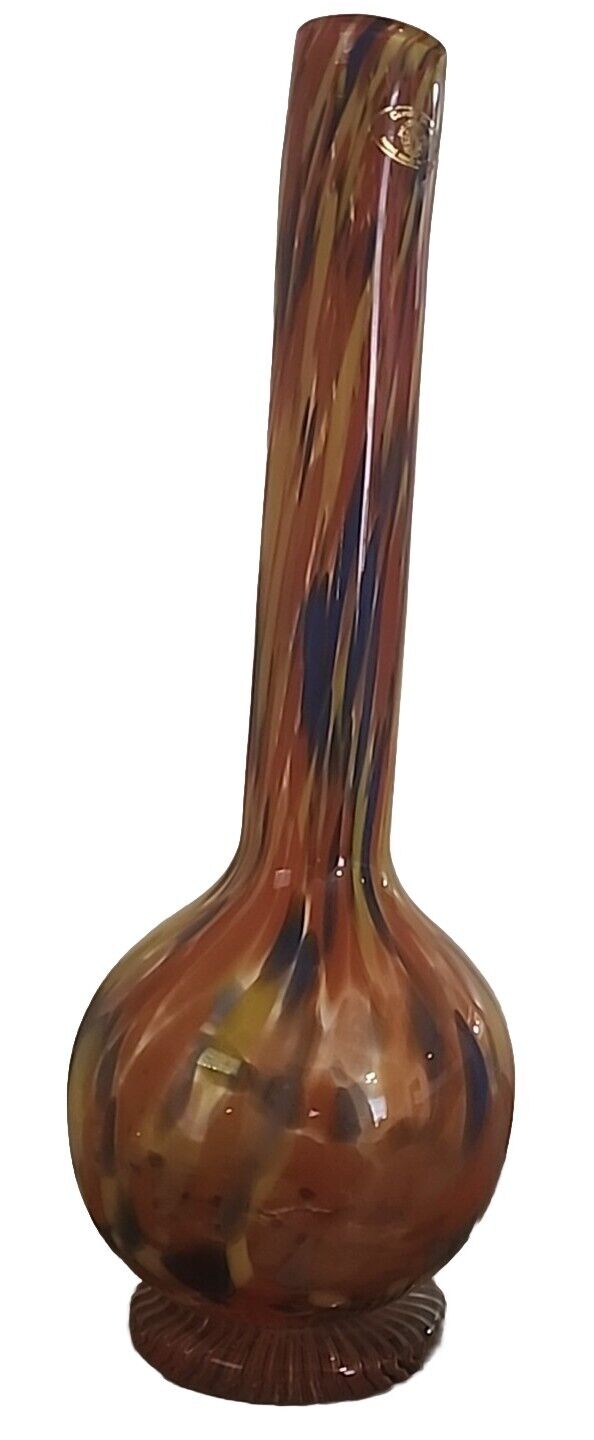 CAVALIER ♡ Unique Abstract Hand Blown Glass Stem Vase, Art, Vintage