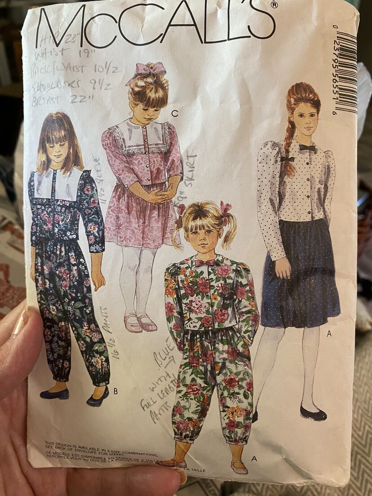 Vintage 1981 McCalls Girl’s Sewing Pattern 5655 Size 2-4 Cut & Complete 