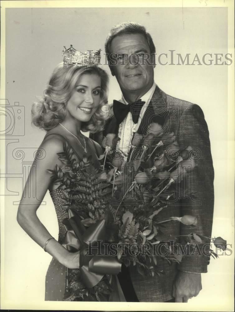 1979 Press Photo Former Miss America and Bert Parks in the annual pageant