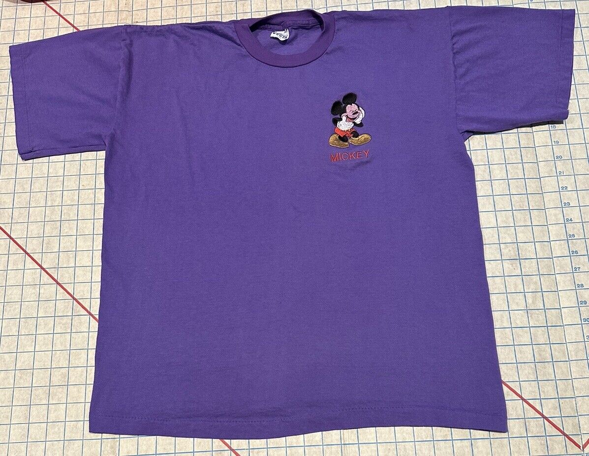 Vintage 1994 Mickey Mouse Disney World T-Shirt Purple Disney Land Size Large