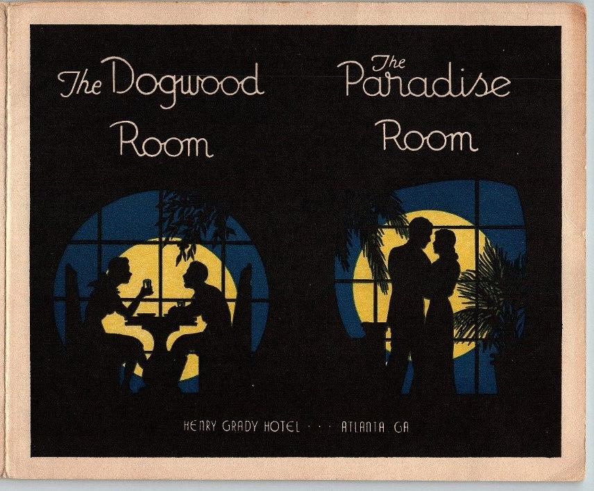 1940s HENRY GRADY HOTEL ATLANTA GA DOGWOOD AND PARADISE ROOM PHOTO DISPLAY Z3463