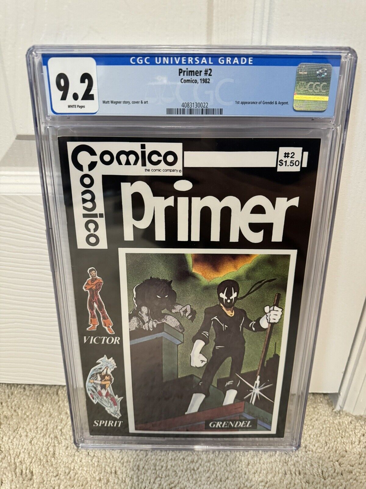 Primer #2 CGC 9.2 - White Pages - 1st Appearance of Grendel - Comico (1982)