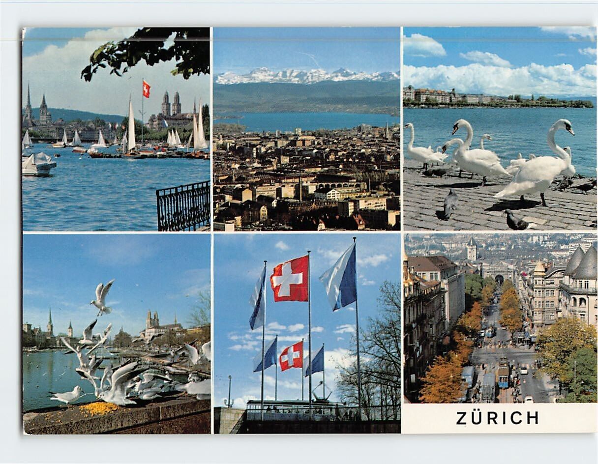 Postcard Famous Places/Landmarks in Zurich Switzerland