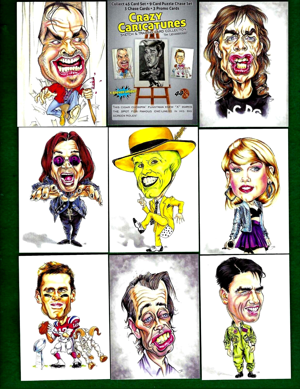 CRAZY CARICATURES CARDS BOX BASE SET /3 PROMO/2 PUZZLE 1 CHASE 1 SKETCH CARD