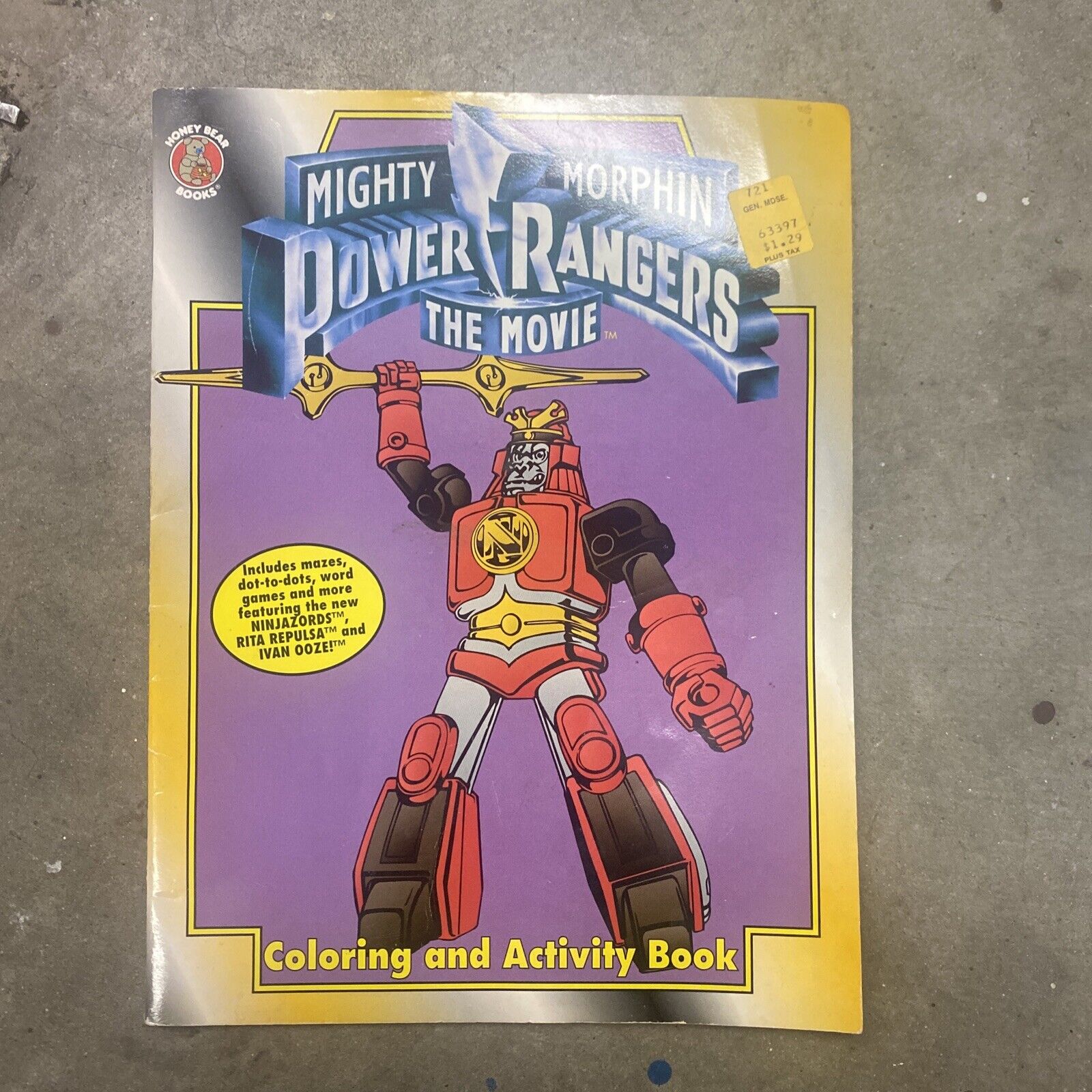Vintage 1995 Mighty Morphin Power Rangers The Movie Coloring And Activity Book