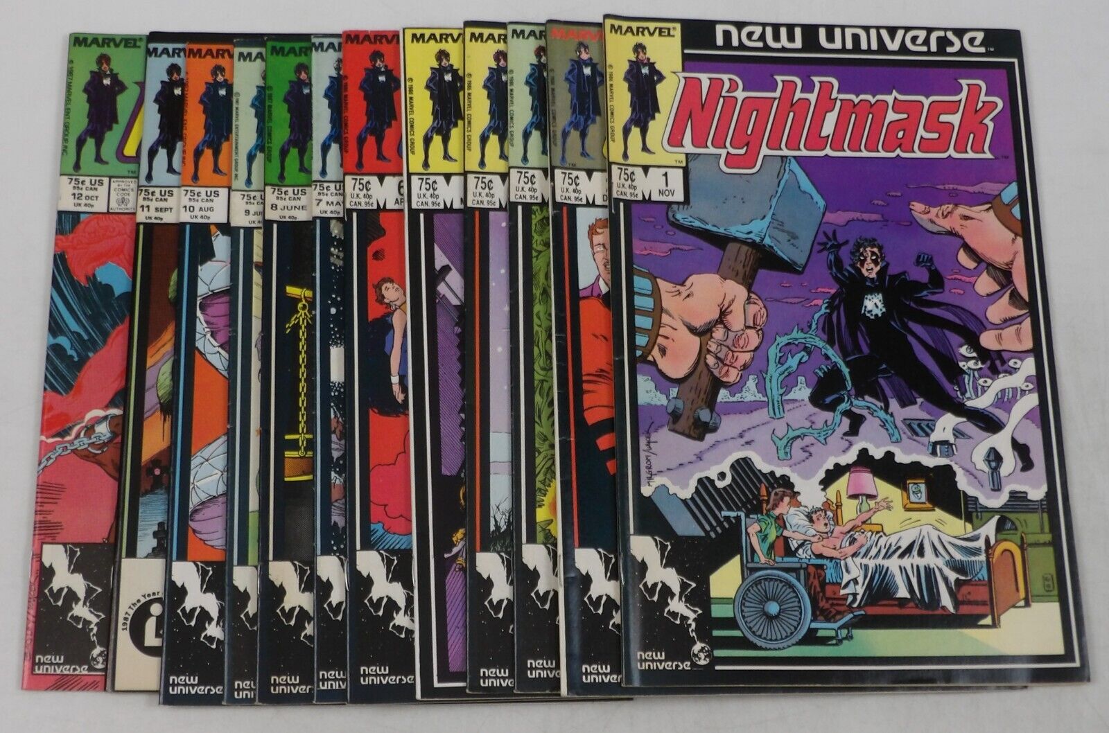 Nightmask #1-12 FN/VF complete series Roy Thomas New Universe Marvel set
