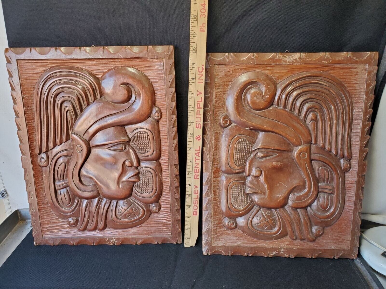 Vintage Handcarved Native Wall Plaques