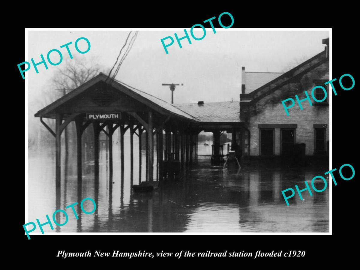 OLD 8x6 HISTORIC PHOTO OF PLYMOUTH NEW HAMPSHIRE THE RAILROAD STATION c1920