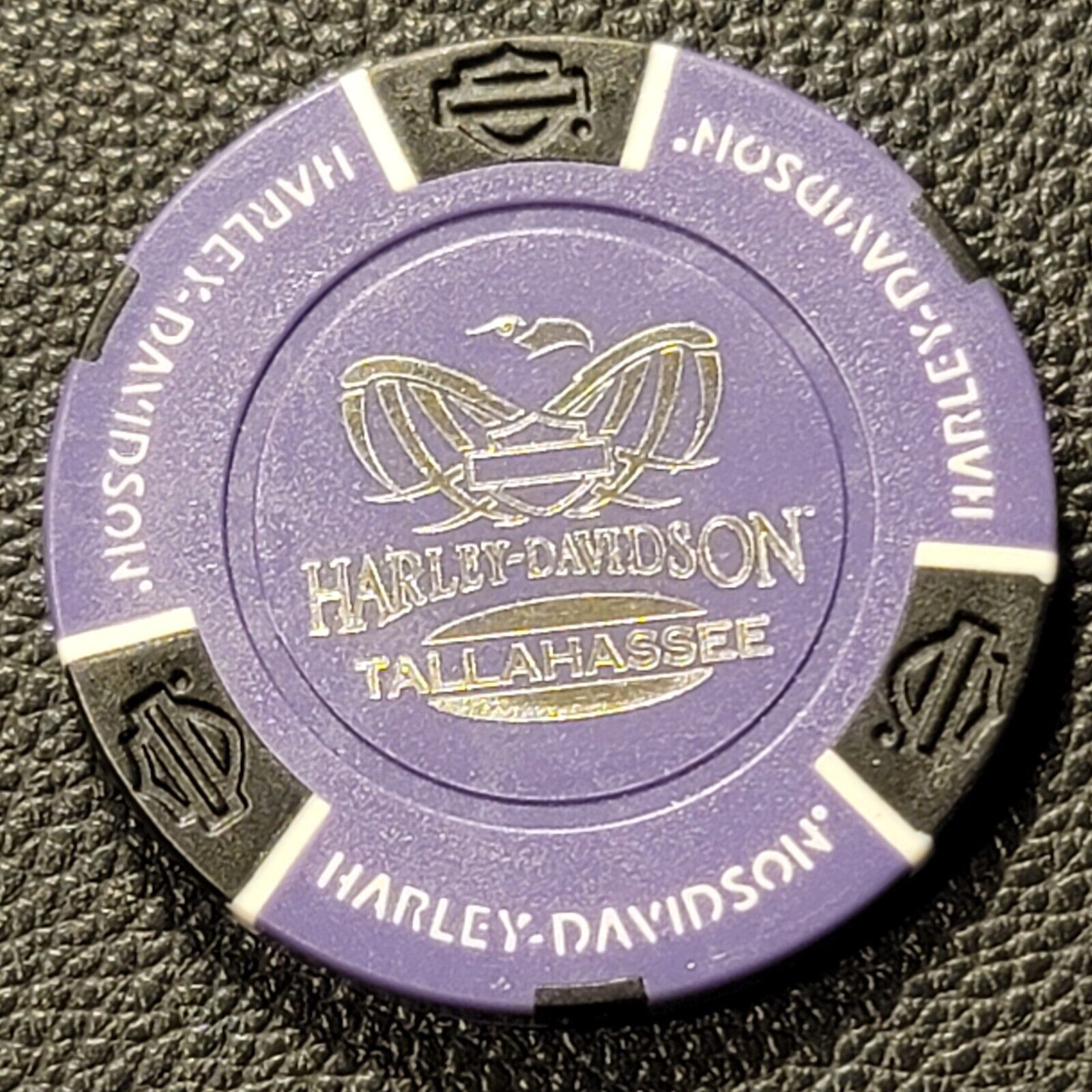 HD OF TALLAHASSEE ~ FLORIDA (Purple/Black) Harley Davidson Poker Chip
