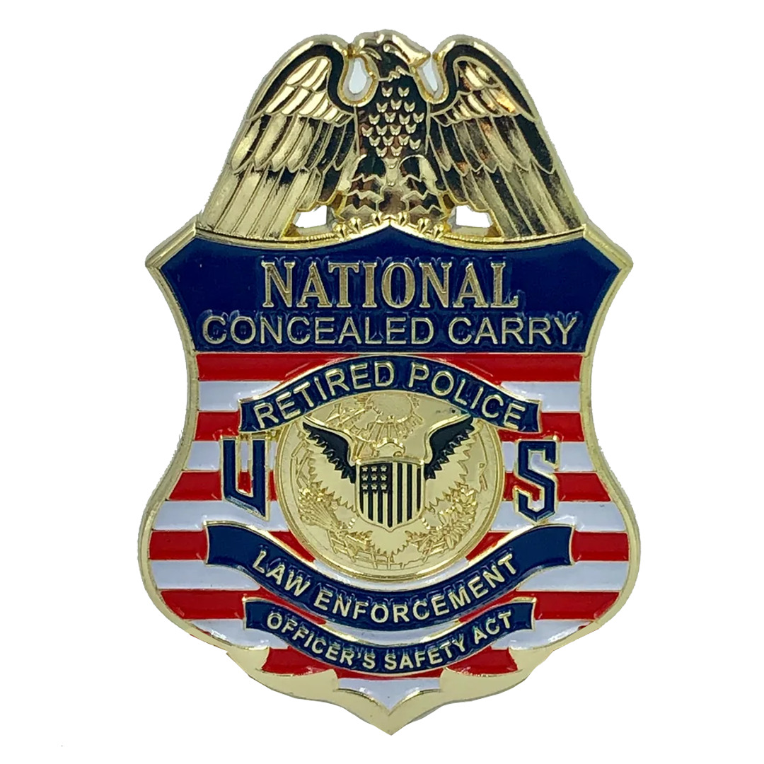 EE-005 Mini National Concealed Carry Retired Police LEOSA Lapel pin