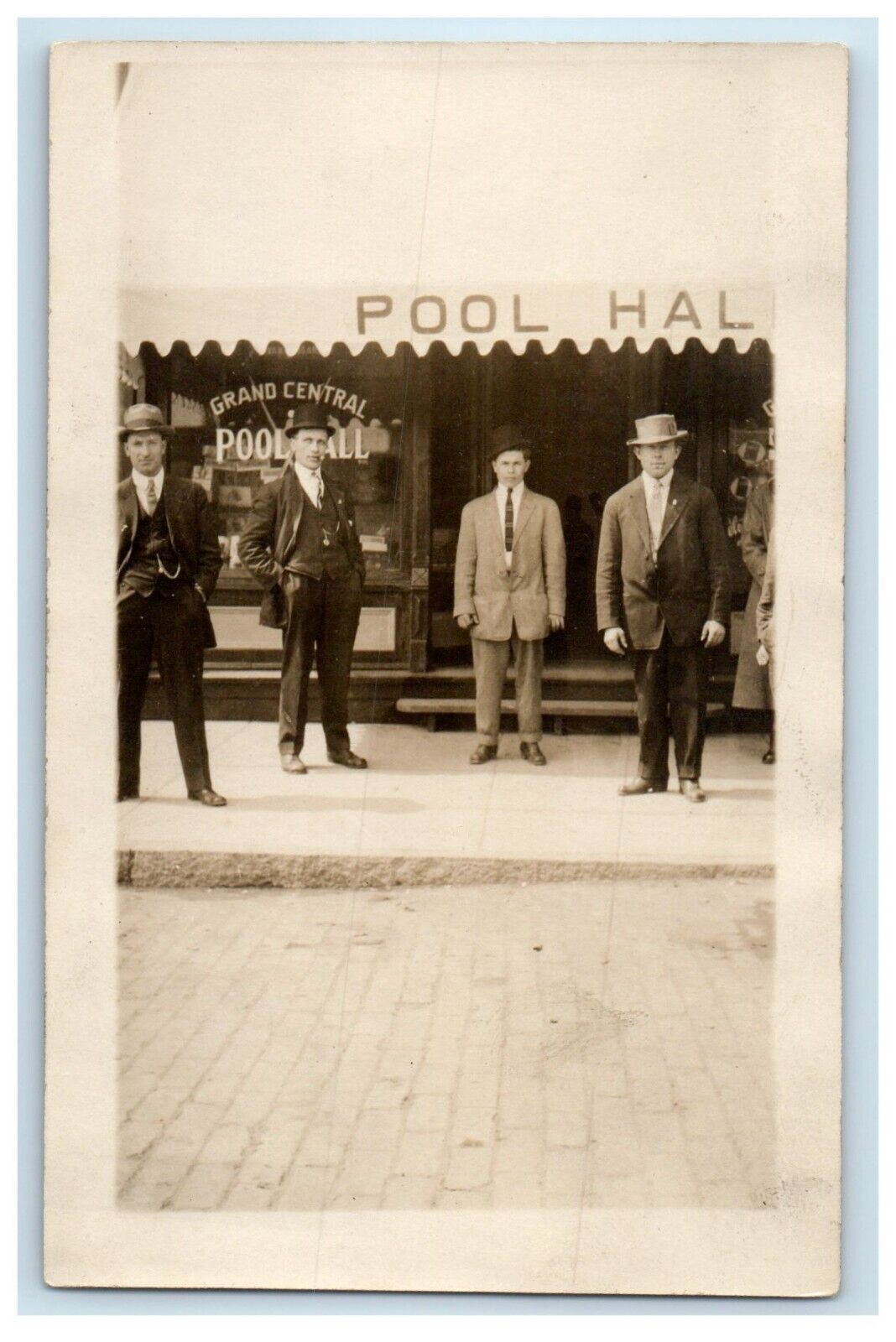 c1910's Grand Central Pool Hall Gentlemen RPPC Unposted Photo Postcard