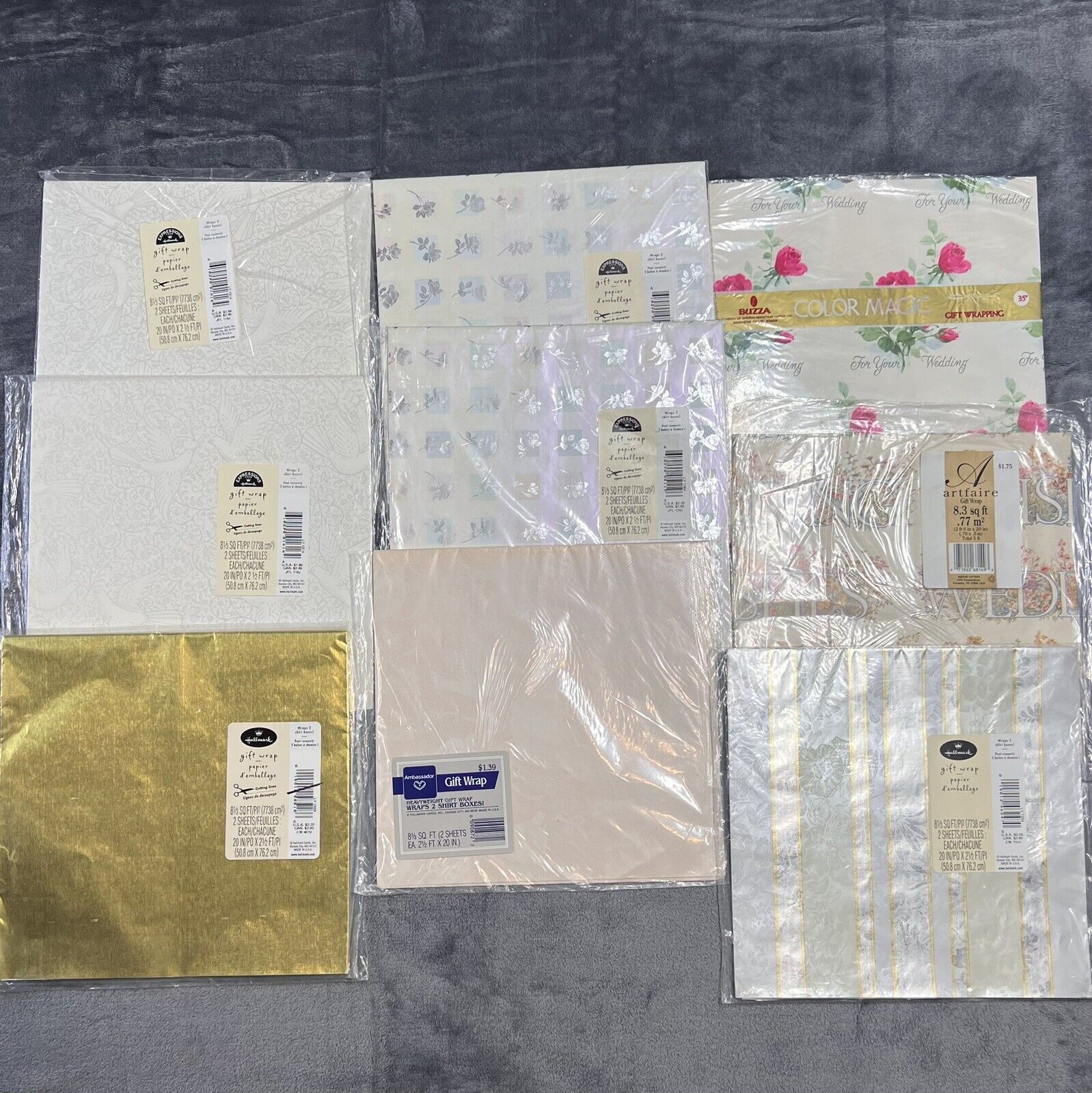 LOT OF 10 Packs  Vintage Hallmark Others, Wedding Paper ,Variety Brands, NIP