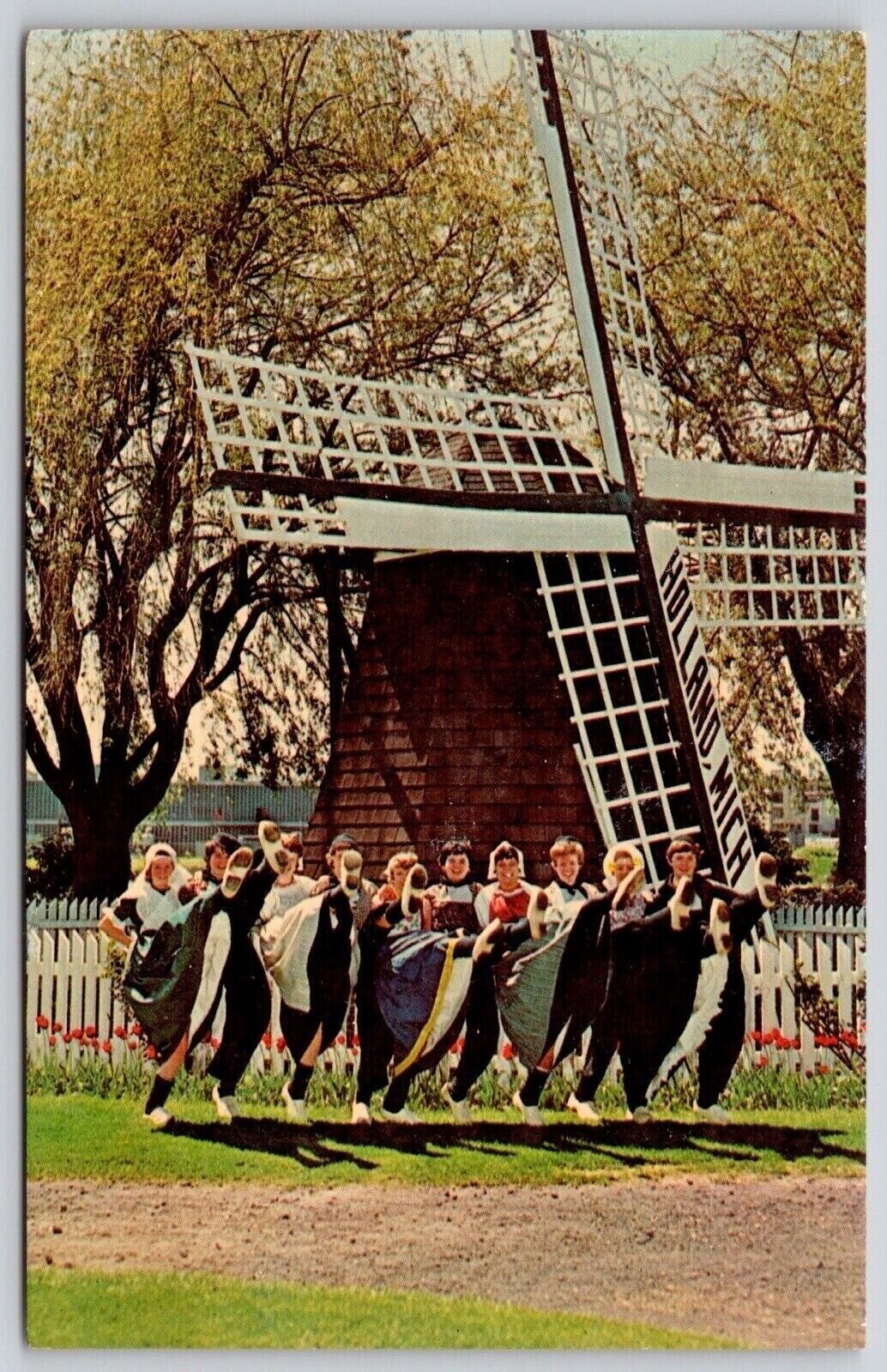 Windmill Park Holland Michigan Dutch Dancers Tulip Time Festival VNG Postcard