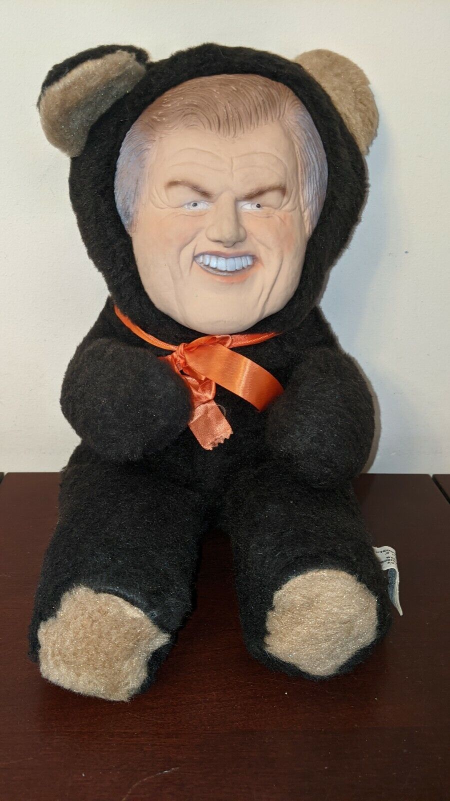 Vintage Ted Kennedy 1980 Presidential Candidate Teddy Bear W org ribbon Rare