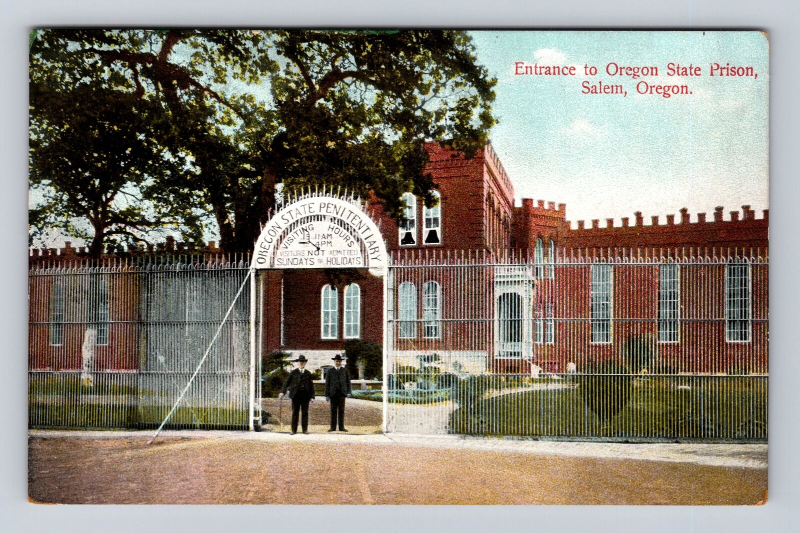 Salem OR-Oregon, Entrance To Oregon State Prison, Antique, Vintage Postcard