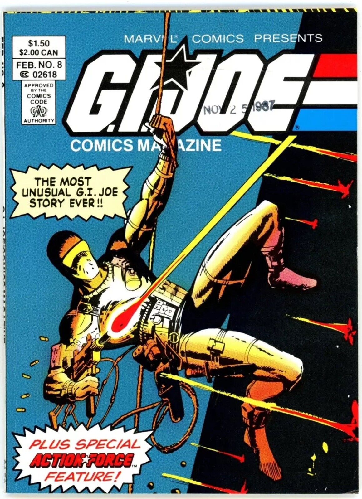 Vintage G.I. Joe comics magazine #8 Digest 1987 (mini 21 Homage ) VERY RARE