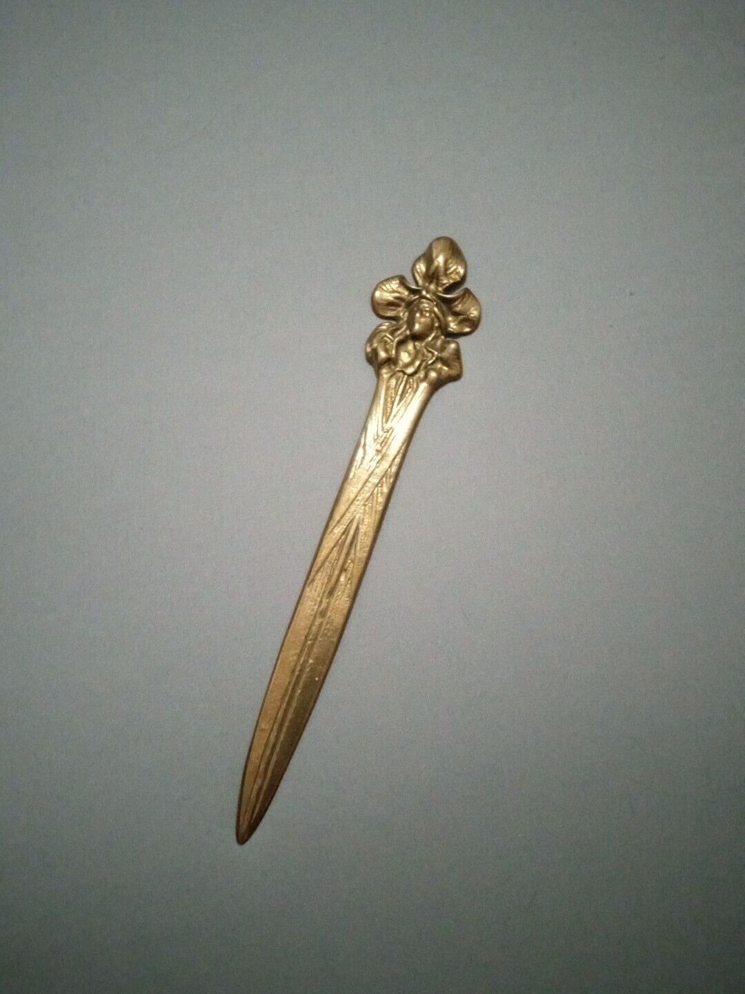 Vintage Solid Brass Decorative Letter Opener Pirate Design Unique Thick Very Htf