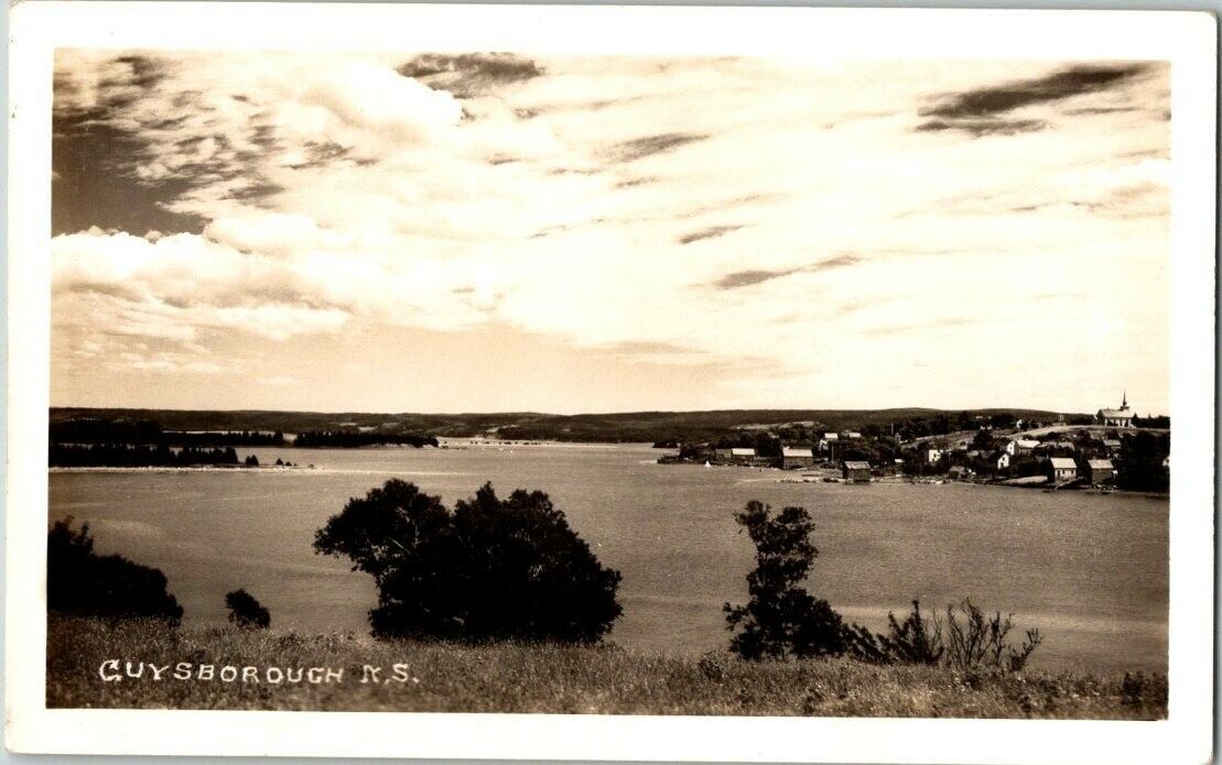RPPC Vintage Guysborough N.S. Canada Birdseye View 1920\'s A328
