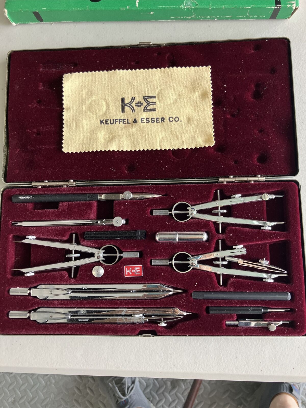 Vintage (NOS) K&E  Drafting Set Drawing Instruments w/Original Hard-Shell Box
